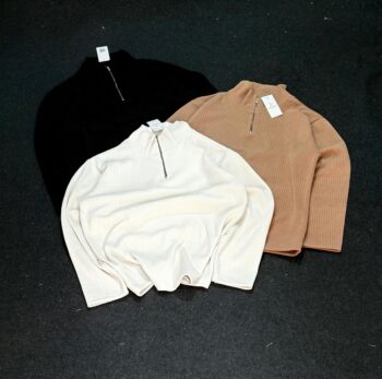 zipper polo t-shirt